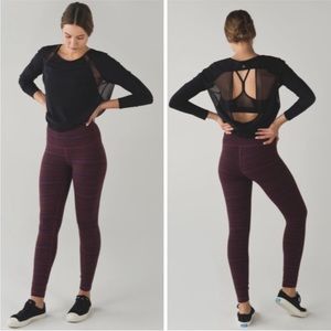 Lululemon High Times Leggings Cyber Red Grape Bordeaux Drama Size 4